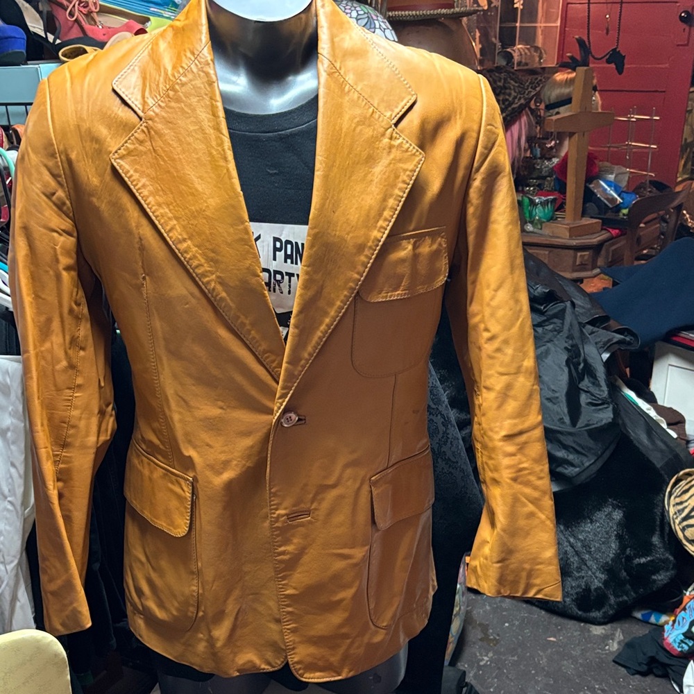 Men's Mustard Genuine Leather Jacket